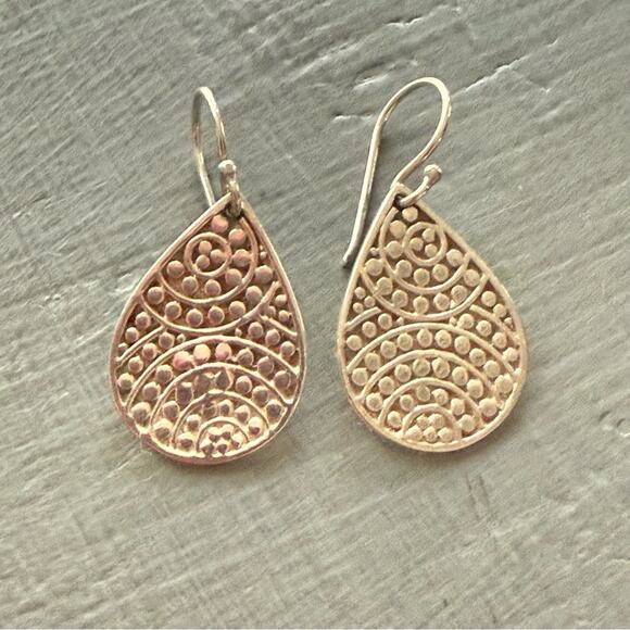 Anna Beck 925 Sterling Silver Tear Drop Earrings - Picture 2 of 8